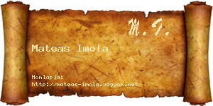 Mateas Imola névjegykártya